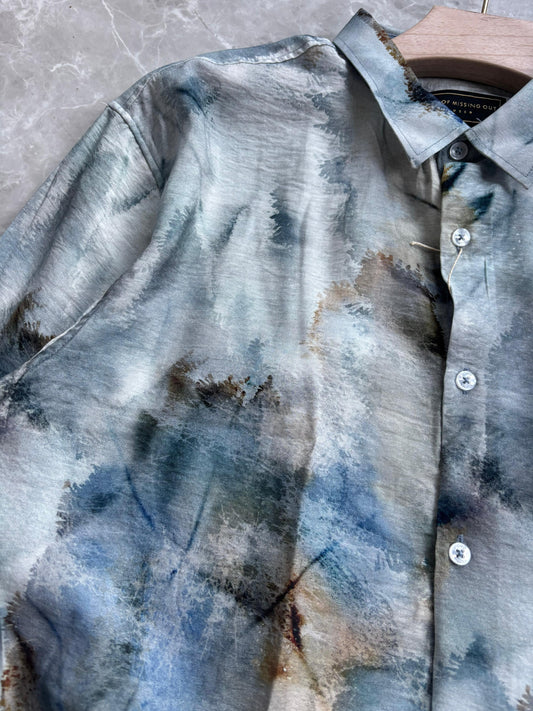BLUE IMPORTED PRINTED SHIRT