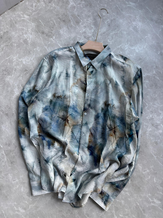BLUE IMPORTED PRINTED SHIRT