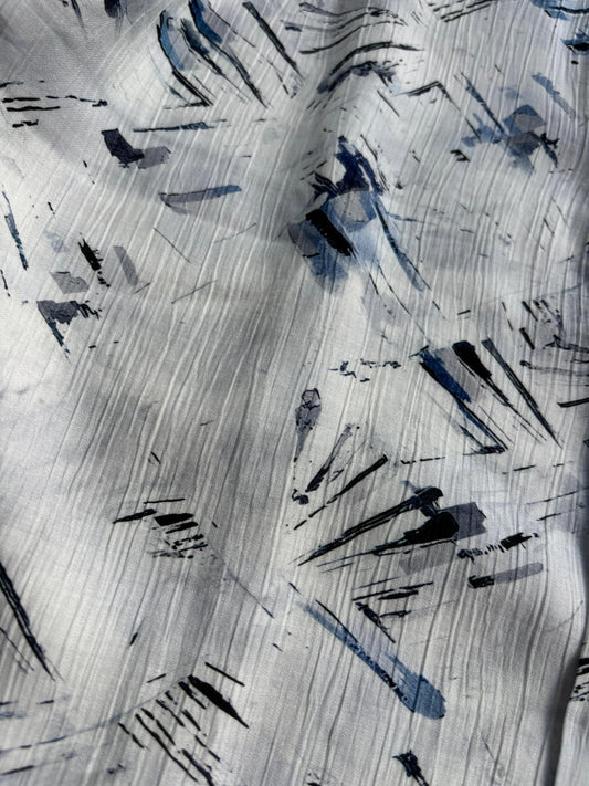 WHITE BLUE IMPORTED PRINTED SHIRT