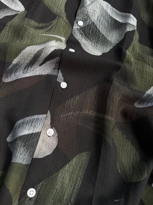 DARK GREEN FLORAL IMPORTED PRINTED SHIRT