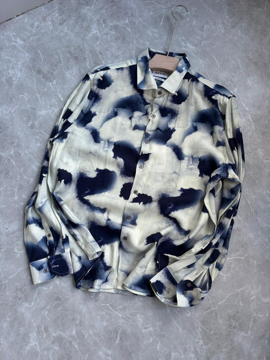 BLUE IMPORTED PRINTED SHIRT