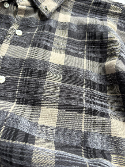 BLACK FLANEL IMPORTED CHECKED SHIRT