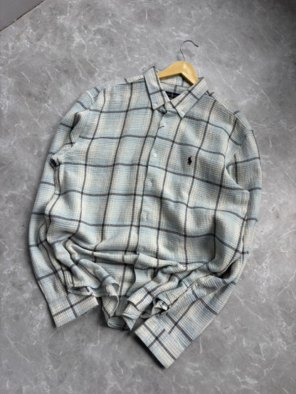 BLUE IMPORTED FLANEL CHECKED SHIRT