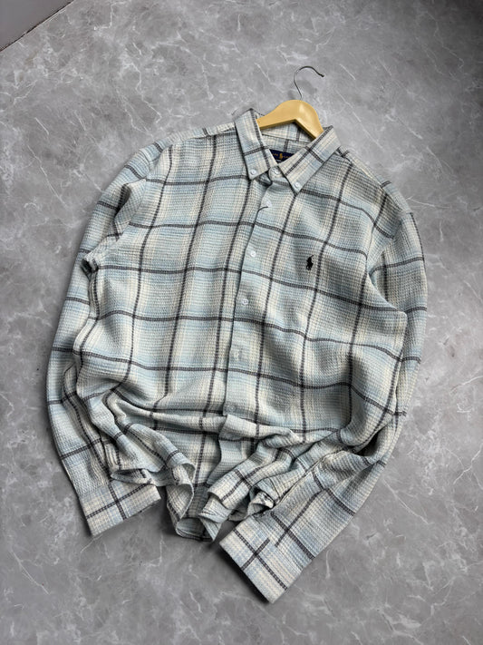 BLUE IMPORTED FLANEL CHECKED SHIRT