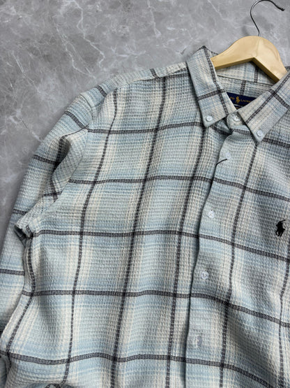 BLUE IMPORTED FLANEL CHECKED SHIRT
