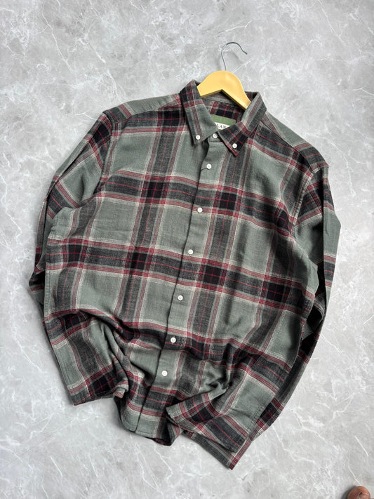 GREEN IMPORTED FLANEL CHECKED SHIRT