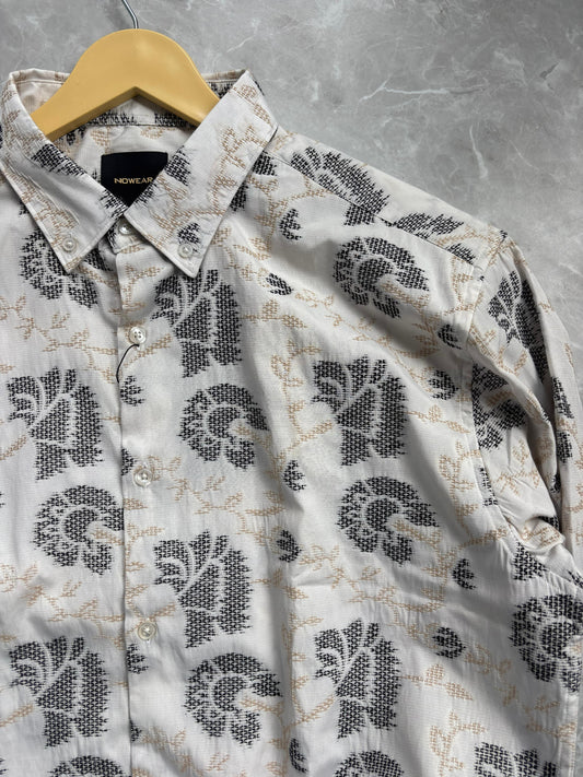 WHITE IMPORTED EMBROIDERED SHIRT