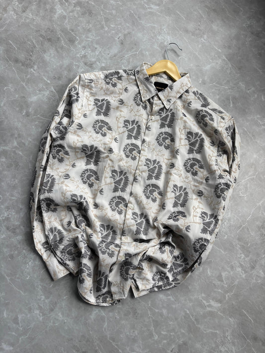 WHITE IMPORTED EMBROIDERED SHIRT