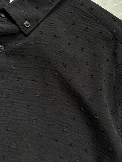 BLACK IMPORTED CRUSHED SHIRT
