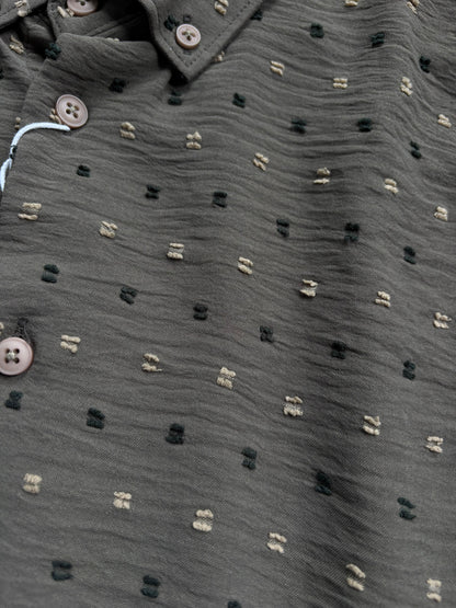 GREEN GRAY IMPORTED CRUSHED SHIRT