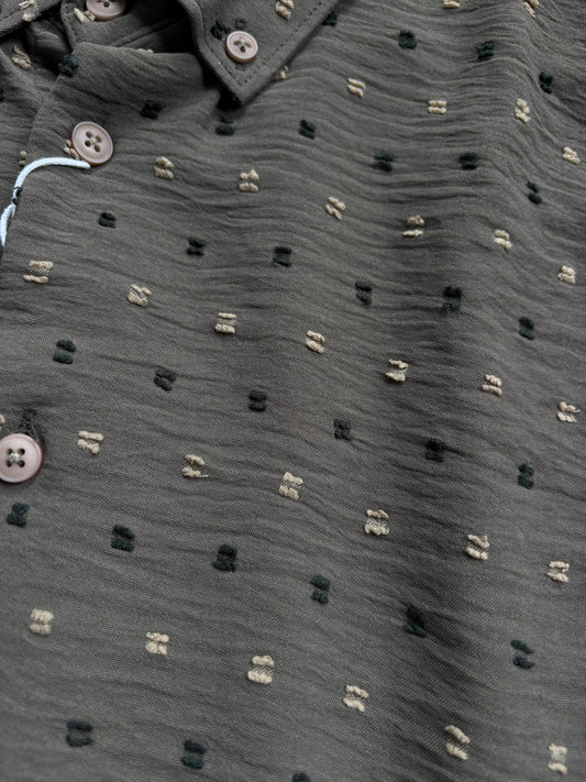 GREEN GRAY IMPORTED CRUSHED SHIRT
