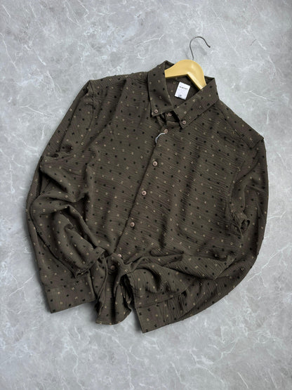 GREEN GRAY IMPORTED CRUSHED SHIRT