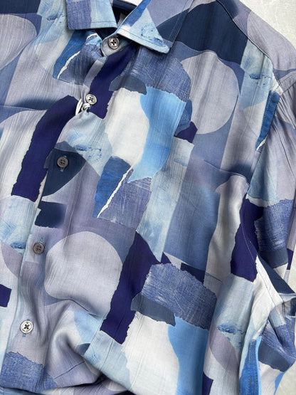 BLUE IMPORTED PRINTED SHIRT