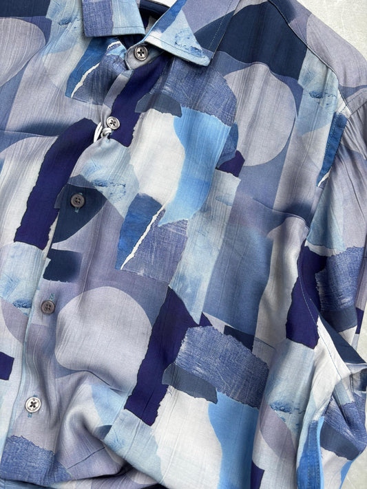 BLUE IMPORTED PRINTED SHIRT