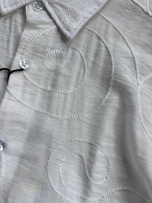 WHITE EMBROIDERD IMPORTED SHIRT