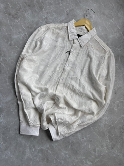 WHITE EMBROIDERD IMPORTED SHIRT