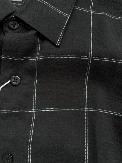 BLACK FLANEL CHECKED SHIRT