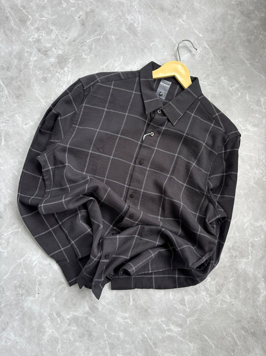 BLACK FLANEL CHECKED SHIRT
