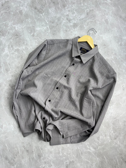 GRAY IMPORTED STRIPE SHIRT