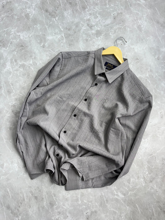 GRAY IMPORTED STRIPE SHIRT