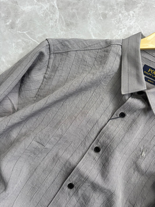 GRAY IMPORTED STRIPE SHIRT