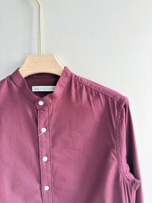 MEROON MANDRIAN OXFORT SHIRT