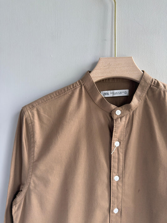 BROWN MANDRIAN OXFORT SHIRT