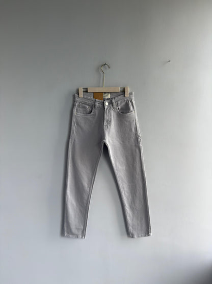LIGHT GRAY DENIM TROUSERS