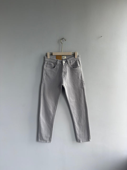 LIGHT GRAY DENIM TROUSERS