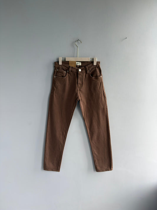 BROWN DENIM TROUSERS