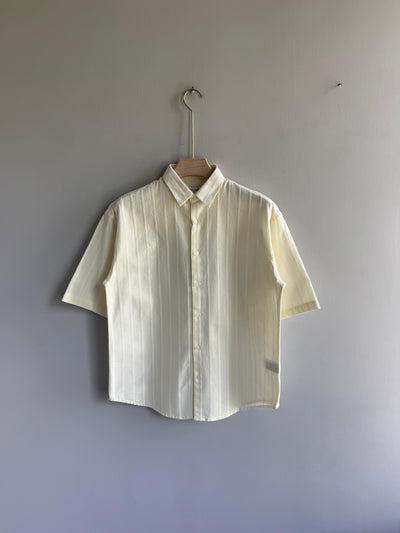 WHITE OVERSIZE IMPORTED STRIPE SHIRT