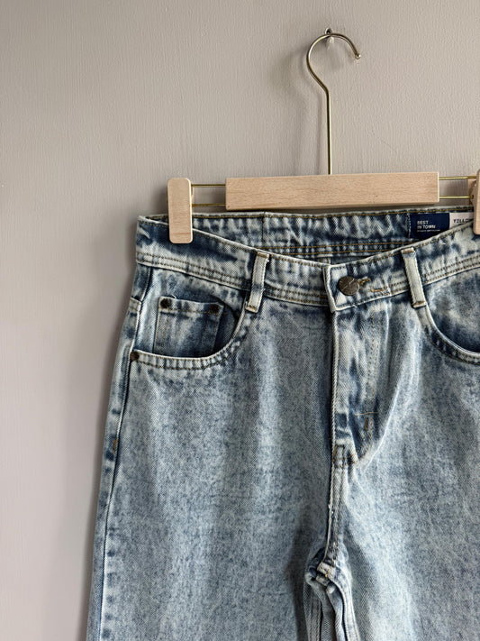 LIGHT BLUE LOOSE FIT DENIM TROUSERS