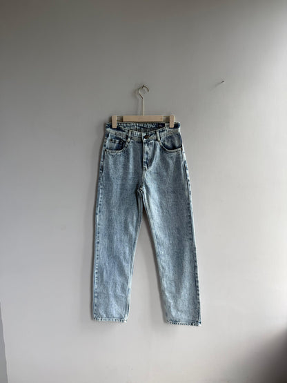 LIGHT BLUE LOOSE FIT DENIM TROUSERS