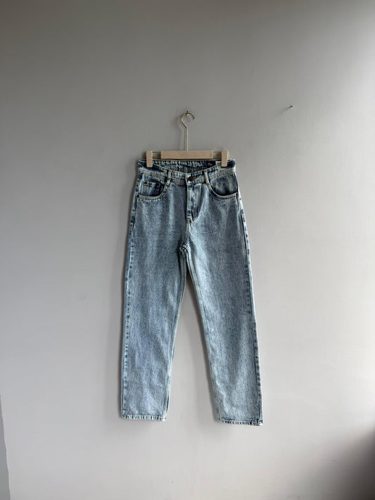 LIGHT BLUE LOOSE FIT DENIM TROUSERS