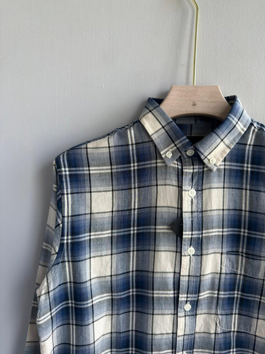 BLUE IMPORTED BRUSHED COTTON FLANEL SHIRT
