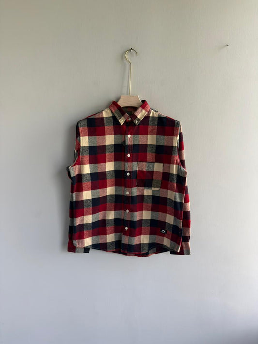 RED IMPORTED BRUSHED COTTON FLANEL SHIRT
