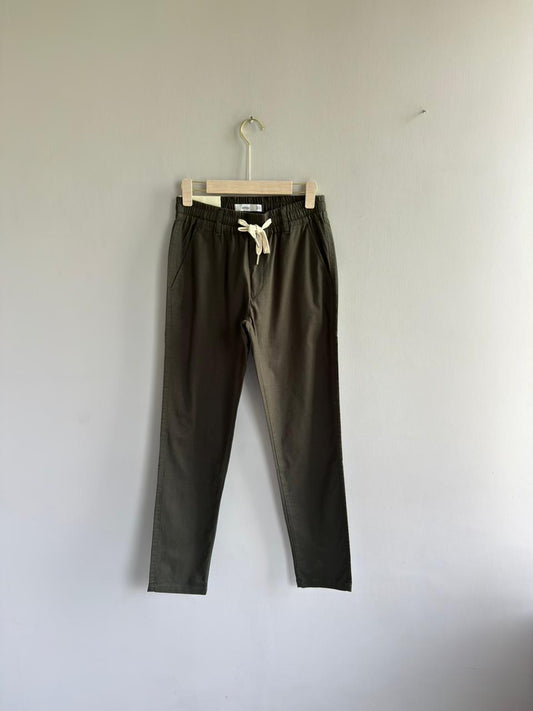 DARK GREEN LINEN TROUSERS
