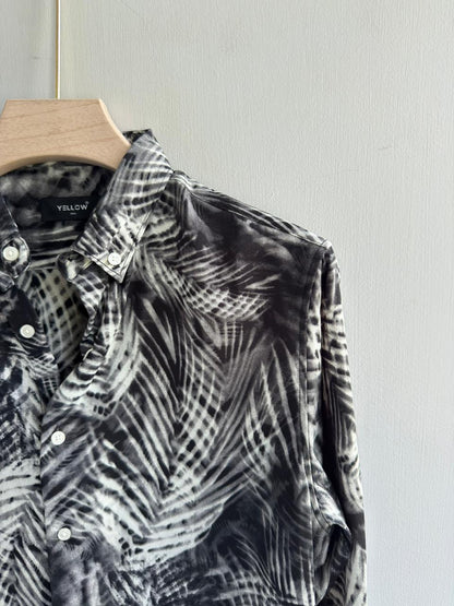 BLACK VISCOSE PRINTED SHIRT