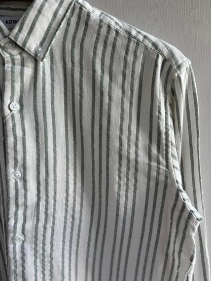 GREEN STRIPE IMPORTED LINEN SHIRT