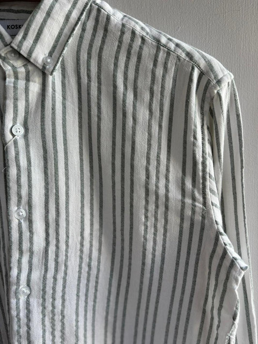 GREEN STRIPE IMPORTED LINEN SHIRT