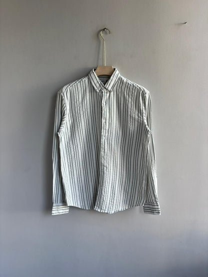 GREEN STRIPE IMPORTED LINEN SHIRT