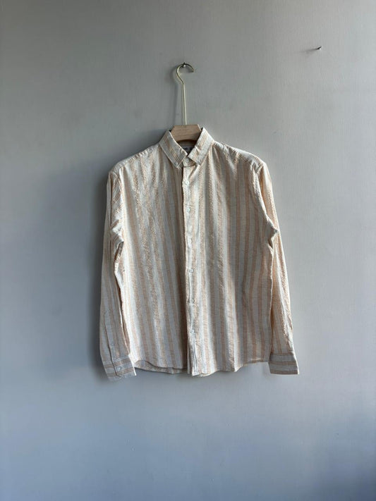 ORANGE STRIPE LINEN SHIRT