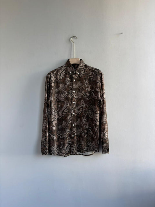 BROWN FLORAL IMPORTED PRINTED SHIRT
