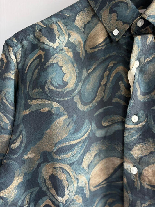 GREEN IMPORTED  PRINTED SHIRT