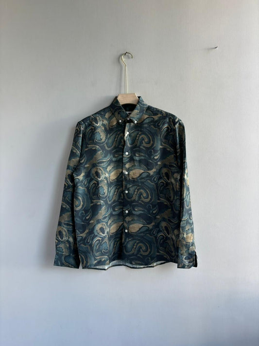 GREEN IMPORTED  PRINTED SHIRT