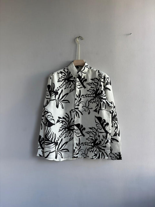 WHITE FLORAL IMPORTED PRINTED SHIRT