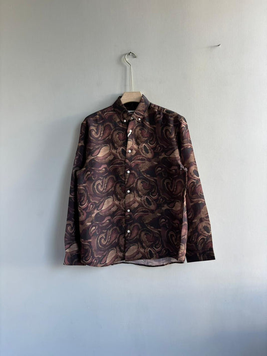 DARKBROWN FLORAL IMPORTED PRINTED SHIRT