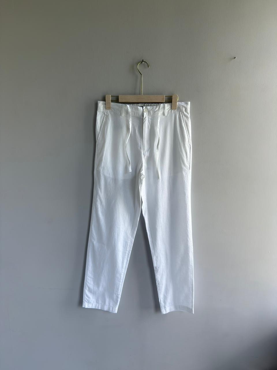 WHITE LINEN TROUSERS