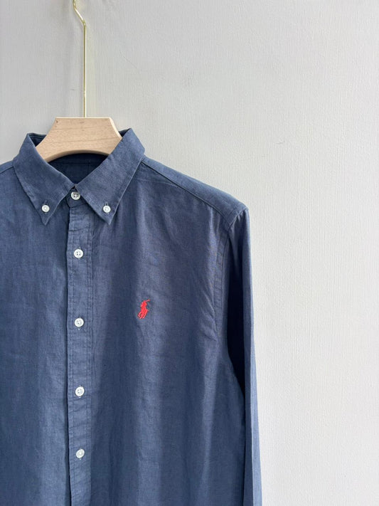 BLUE PURE LINEN SHIRT