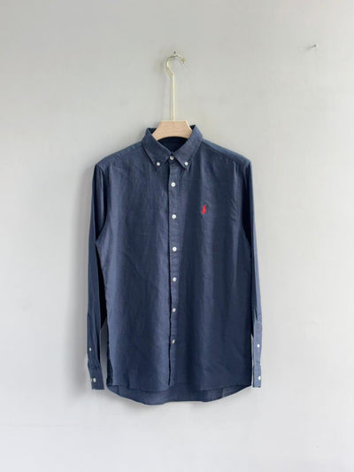 BLUE PURE LINEN SHIRT